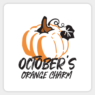 October Orange Charm: Captivating Pumpkin Silhouette Design Sticker